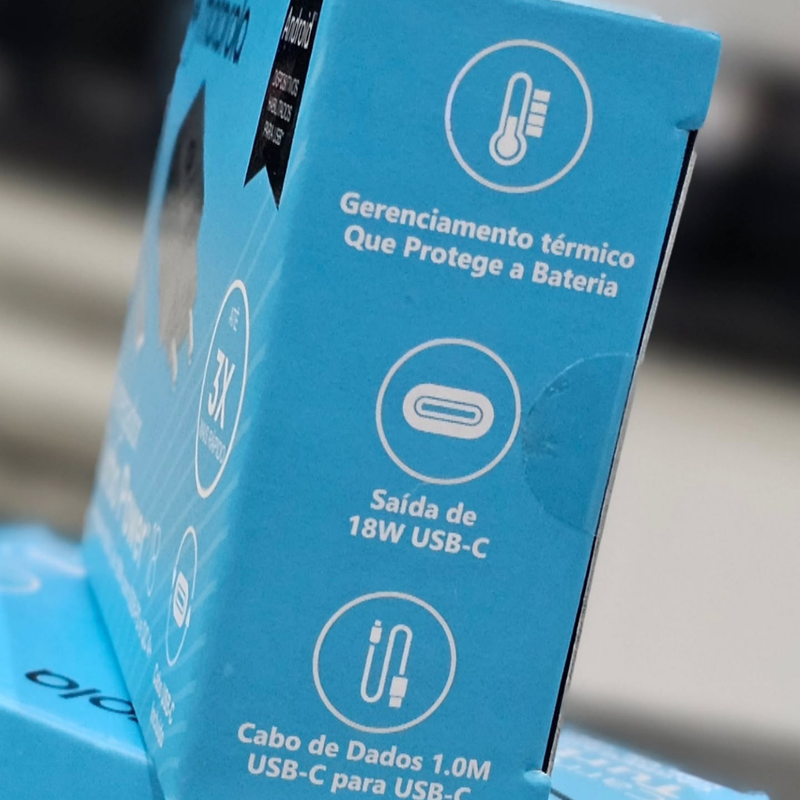 Kit Carregador Motorola 18W  Turbo Power (Original Global®)