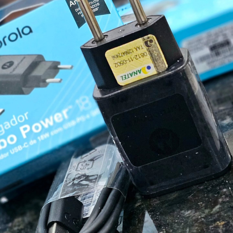 Kit Carregador Motorola 18W  Turbo Power (Original Global®)