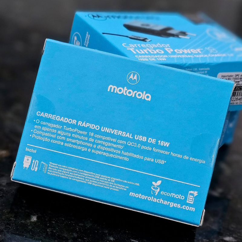 Kit Carregador Motorola 18W  Turbo Power (Original Global®)