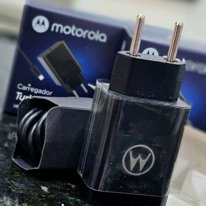 Kit Carregador Motorola 50W  Turbo Power™Duo (Original®)