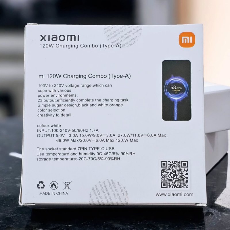 Kit Carregador Xiaomi 120W  (Original®)